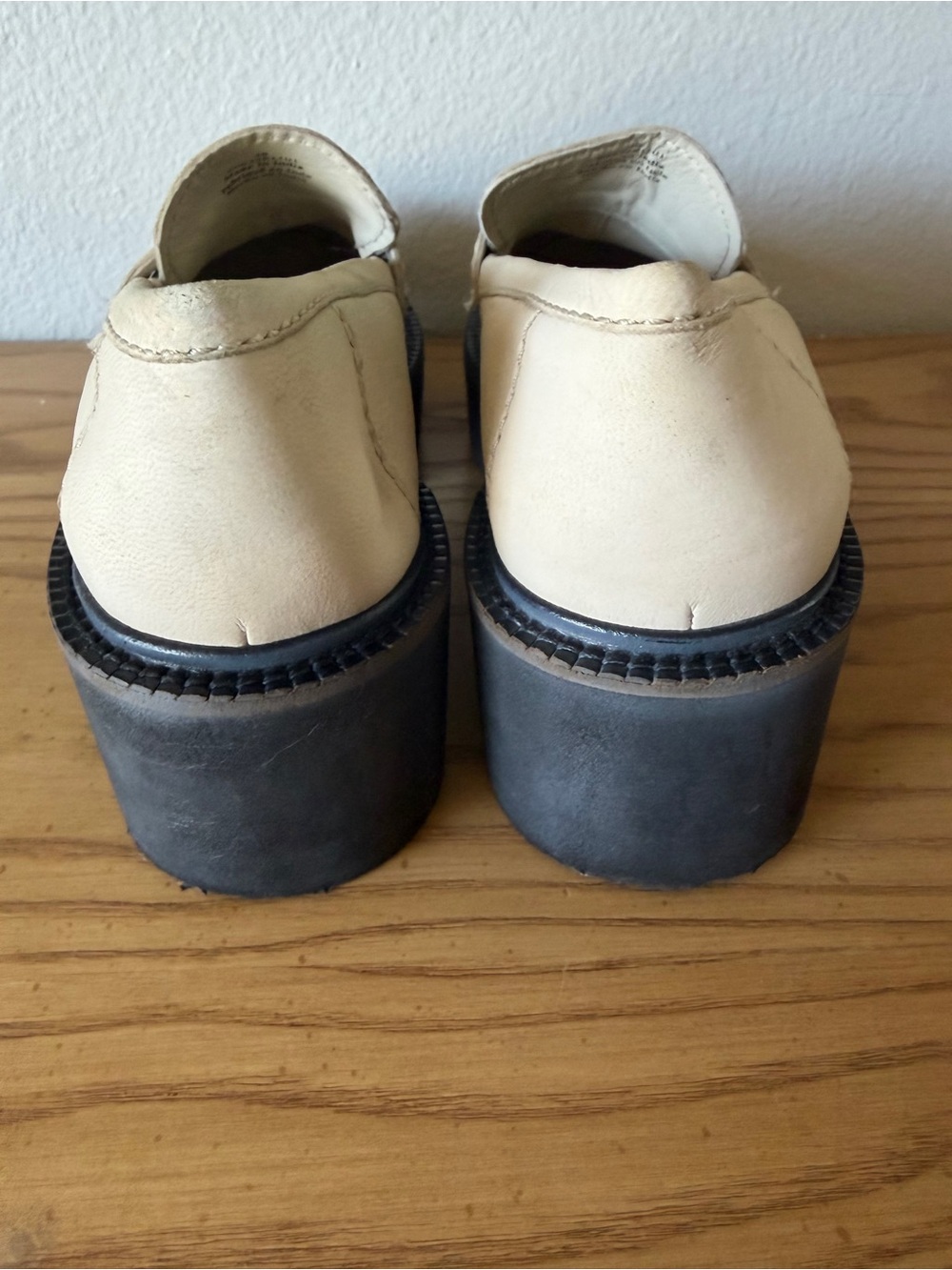 Free People Lyra Lug Sole Loafer Pearl Sand Cream Chunky Platform Shoe Size 8 - Picture 3 of 13